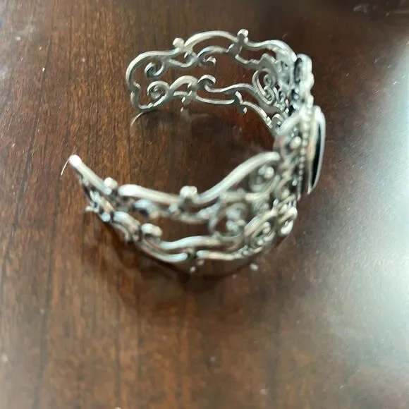 Vintage Danecraft Sterling Scroll Cuff Bracelet Adjustable